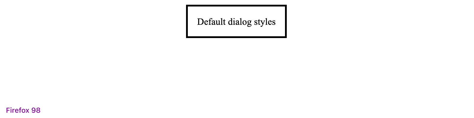 Dialog element in Firefox